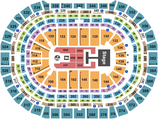 seating chart for Ball Arena - Descendants & Zombies - eventticketscenter.com