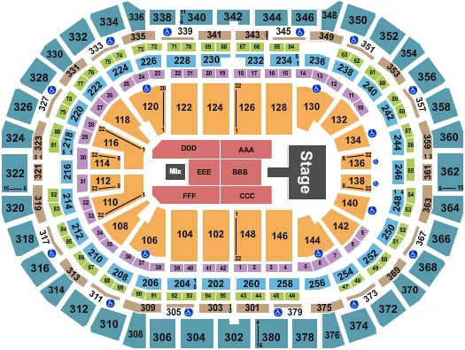 seating chart for Ball Arena - Don Omar - eventticketscenter.com