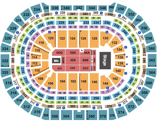 seating chart for Ball Arena - Elevation Worship - eventticketscenter.com