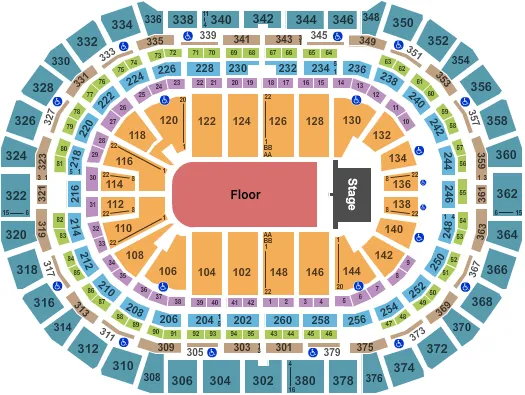 seating chart for Ball Arena - Endstage GA 3 - eventticketscenter.com