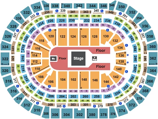 seating chart for Ball Arena - Forrest Frank - eventticketscenter.com