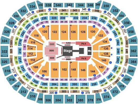 seating chart for Ball Arena - Feurza Regida - eventticketscenter.com