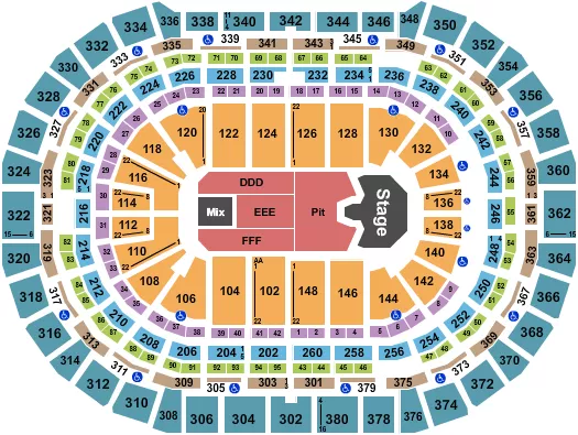 seating chart for Ball Arena - Ghost - eventticketscenter.com