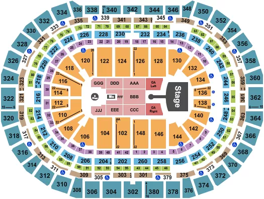 seating chart for Ball Arena - Greta Van Fleet - eventticketscenter.com