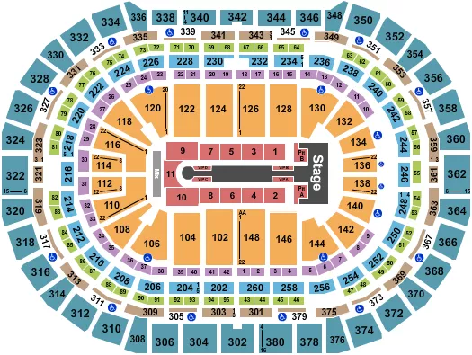 seating chart for Ball Arena - Jennifer Lopez - eventticketscenter.com