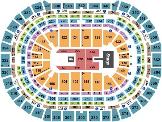 seating chart for Ball Arena - Jhene Aiko - eventticketscenter.com