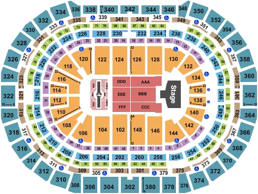 seating chart for Ball Arena - Justin Timberlake - eventticketscenter.com