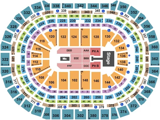 seating chart for Ball Arena - Kelsea Ballerini - eventticketscenter.com