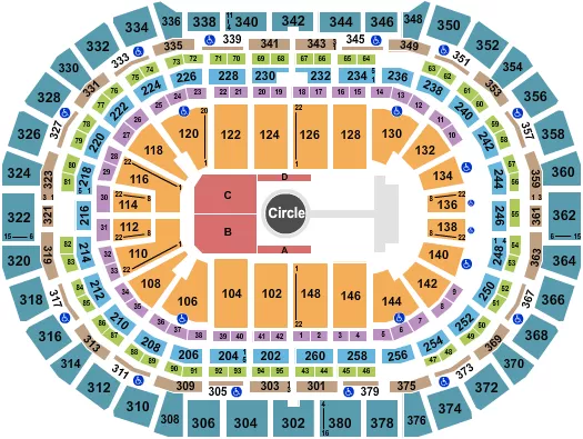 seating chart for Ball Arena - MMA - eventticketscenter.com