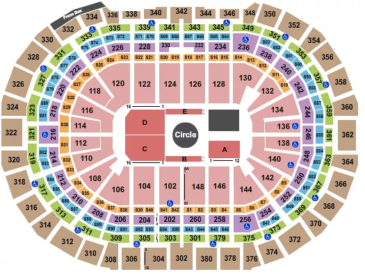 seating chart for Ball Arena - MMA - eventticketscenter.com