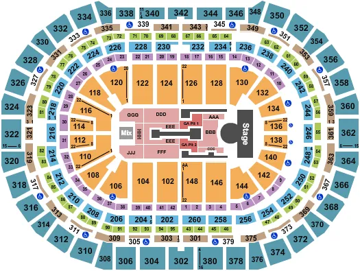 seating chart for Ball Arena - Madonna 2 - eventticketscenter.com