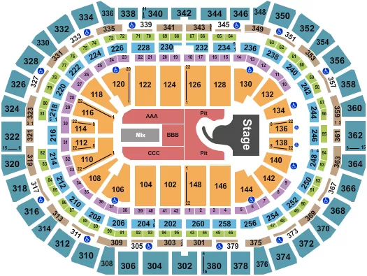 seating chart for Ball Arena - Megan Moroney - eventticketscenter.com