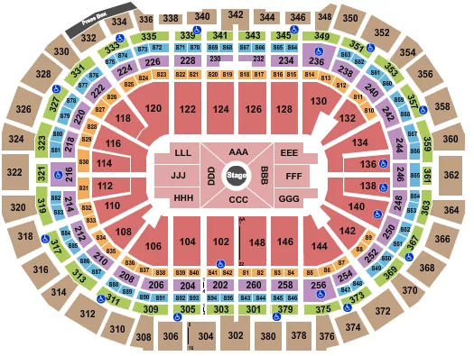 seating chart for Ball Arena - Center Stage 4 - eventticketscenter.com