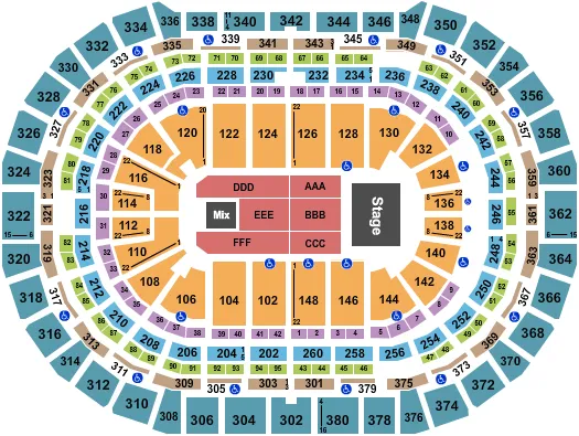 seating chart for Ball Arena - One Republic - eventticketscenter.com