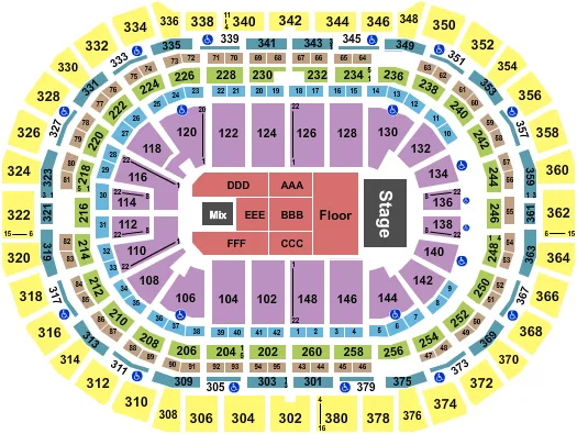 seating chart for Ball Arena - Pantera - eventticketscenter.com