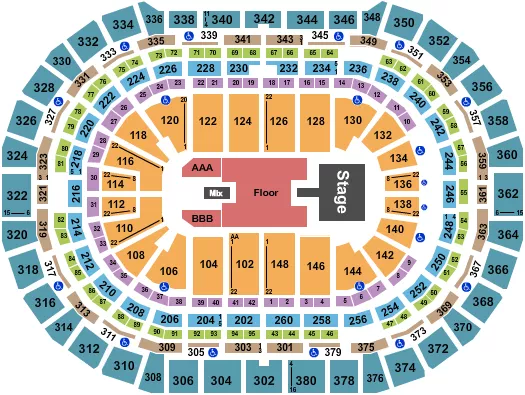 seating chart for Ball Arena - Papa Roach - eventticketscenter.com