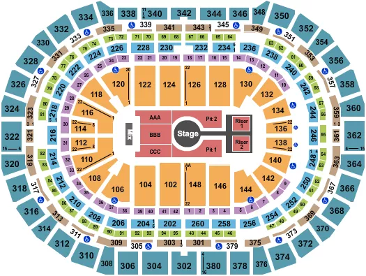 seating chart for Ball Arena - Peso Pluma - eventticketscenter.com