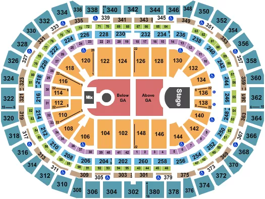 seating chart for Ball Arena - Phoebe Bridgers - eventticketscenter.com