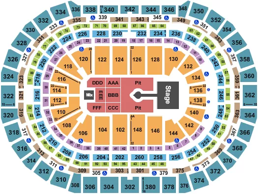 seating chart for Ball Arena - Sabrina Carpenter - eventticketscenter.com