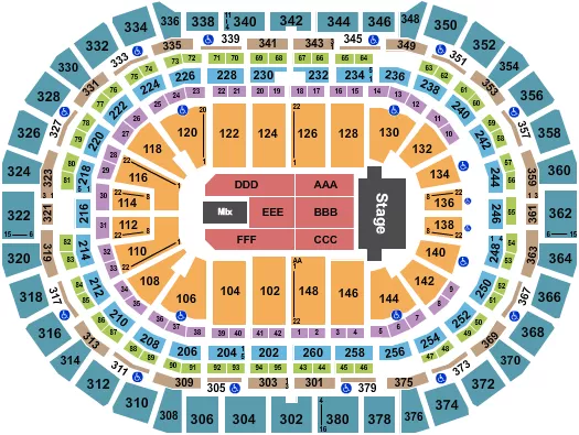 seating chart for Ball Arena - TSO - eventticketscenter.com