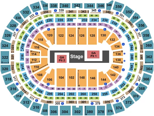 seating chart for Ball Arena - TWICE - eventticketscenter.com