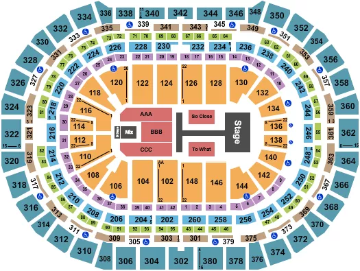 seating chart for Ball Arena - Tate McRae - eventticketscenter.com