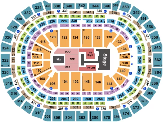 seating chart for Ball Arena - Teddy Swims - eventticketscenter.com