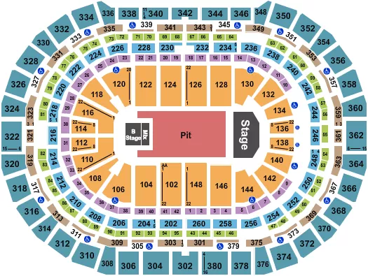 seating chart for Ball Arena - Tyler The Creator - eventticketscenter.com