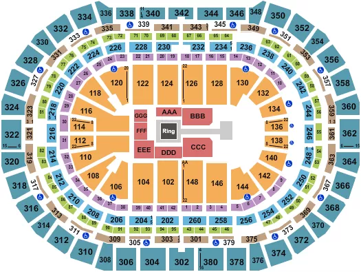 seating chart for Ball Arena - WWE - eventticketscenter.com