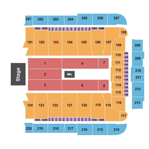 seating chart for CFG Bank Arena - End Stage 4 - eventticketscenter.com