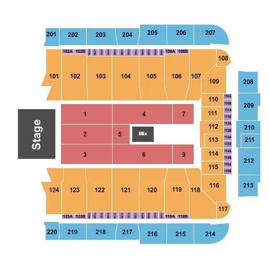 seating chart for CFG Bank Arena - End Stage 3 - eventticketscenter.com