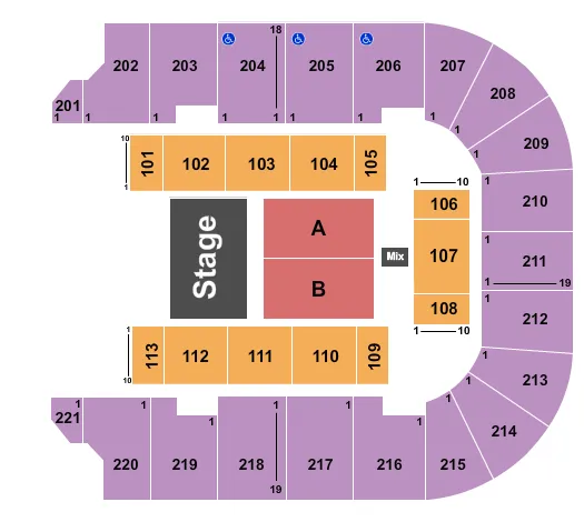 seating chart for Cadence Bank Arena - Earth Wind Fire - eventticketscenter.com