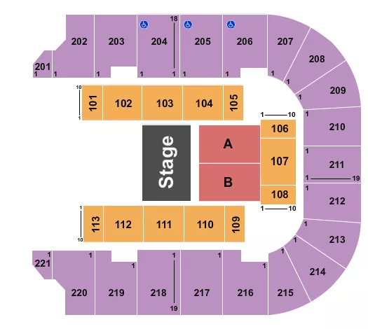 seating chart for Cadence Bank Arena - Half House - eventticketscenter.com