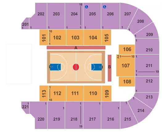 seating chart for Cadence Bank Arena - Basketball-Globetrotters - eventticketscenter.com