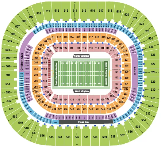 seating chart for Bank Of America Stadium - Duke's Mayo - eventticketscenter.com