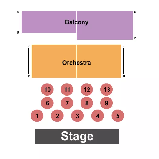 seating chart for Bank of New Hampshire Stage - Endstage Tbls T1-T13/Balc Rsrv - eventticketscenter.com