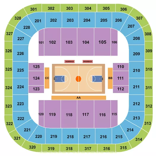 seating chart for Bank of Springfield Center - Basketball - eventticketscenter.com