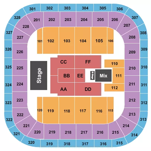 seating chart for Bank of Springfield Center - Endstage 3 - eventticketscenter.com