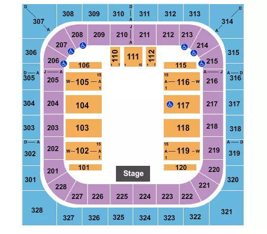 seating chart for Bank of Springfield Center - Open Floor - eventticketscenter.com