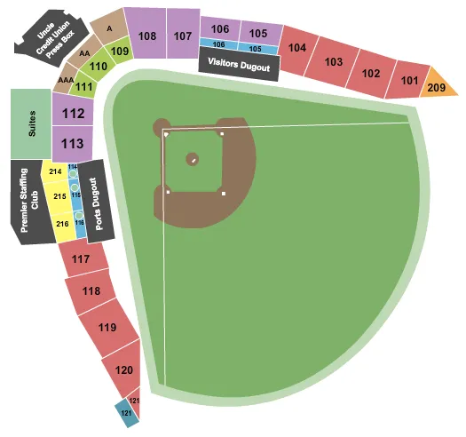 seating chart for Banner Island Ballpark - Baseball - eventticketscenter.com