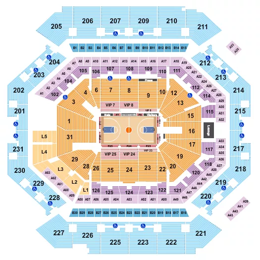 seating chart for Barclays Center - Basketball Row - eventticketscenter.com