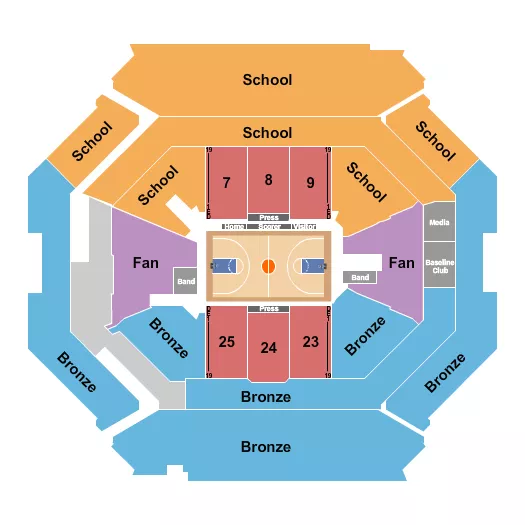 seating chart for Barclays Center - Basketball - A10 - eventticketscenter.com