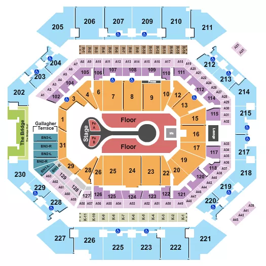 seating chart for Barclays Center - Benson Boone - eventticketscenter.com