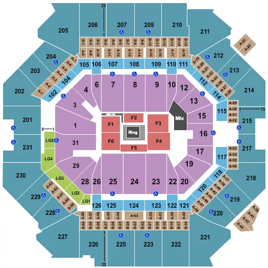 seating chart for Barclays Center - Boxing 1 - eventticketscenter.com