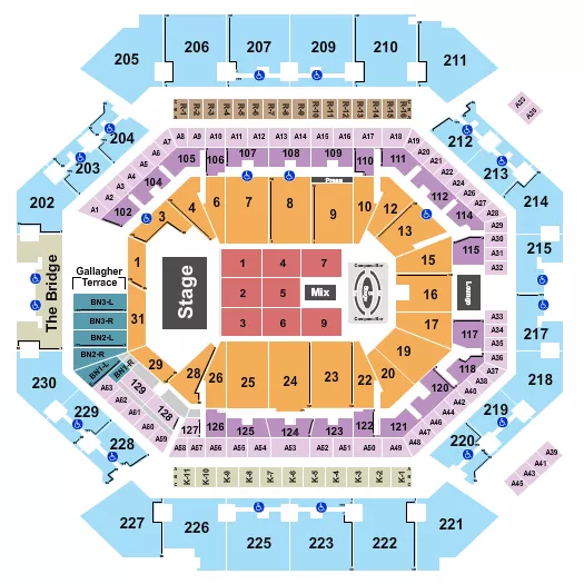 seating chart for Barclays Center - Carin Leon - eventticketscenter.com