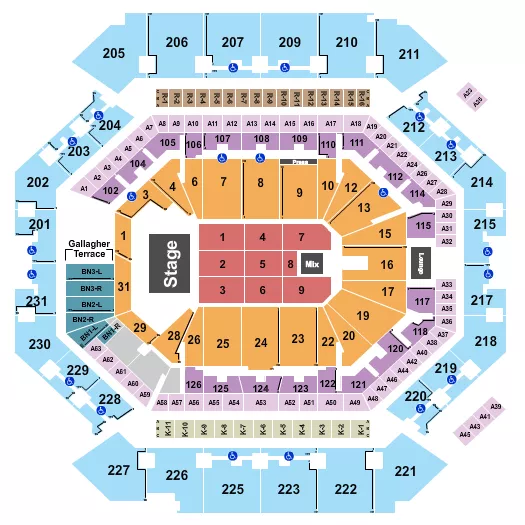 seating chart for Barclays Center - Endstage 4 - eventticketscenter.com