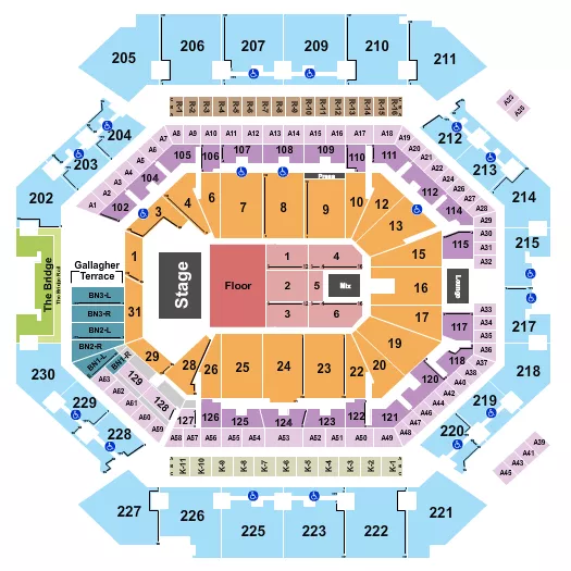 seating chart for Barclays Center - Endstage GA Pit 2 - eventticketscenter.com