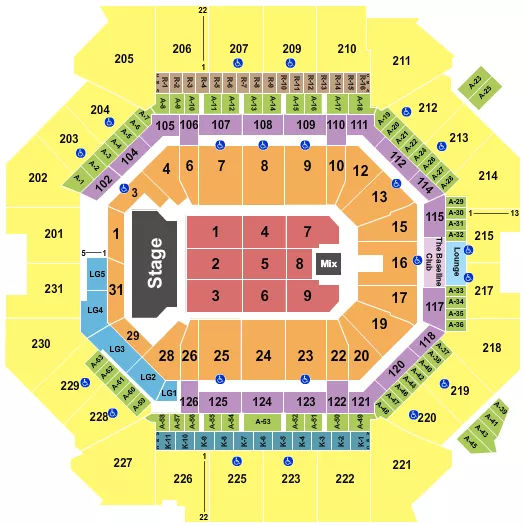 seating chart for Barclays Center - End Stage - eventticketscenter.com