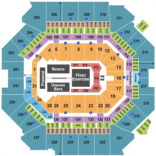 seating chart for Barclays Center - Gold Over America - eventticketscenter.com