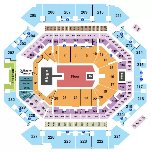 seating chart for Barclays Center - Ken Carson 1 - eventticketscenter.com